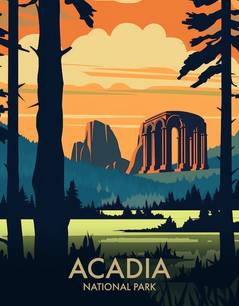 Acadia National Park Vintage Travel Poster 9