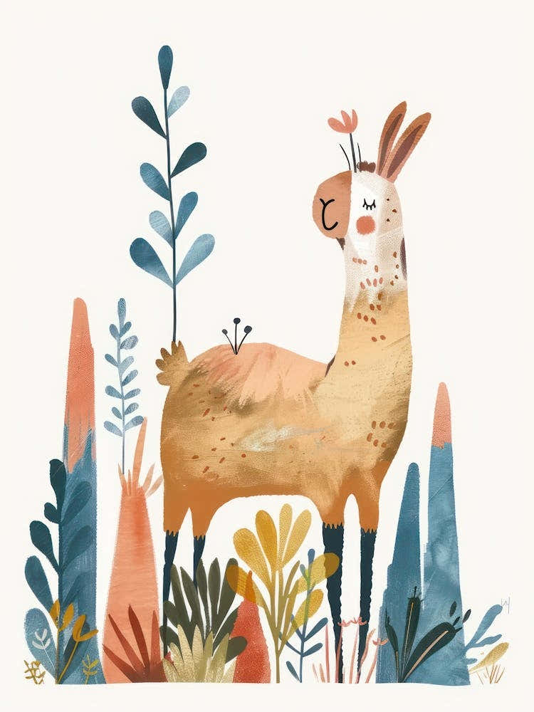 Charming Nursery Kids Animals Llama 1