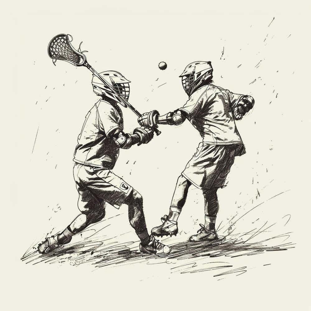 Two Lacrosse Players In Action 4