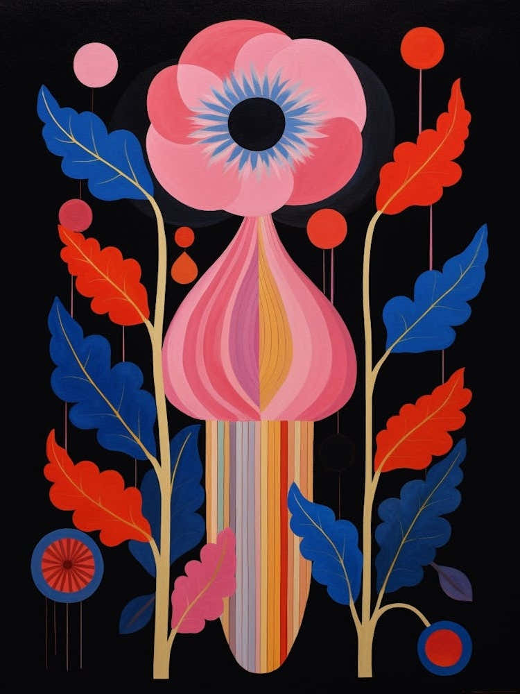 Anemone 1 Hilma Af Klint Inspired Flower Illustration