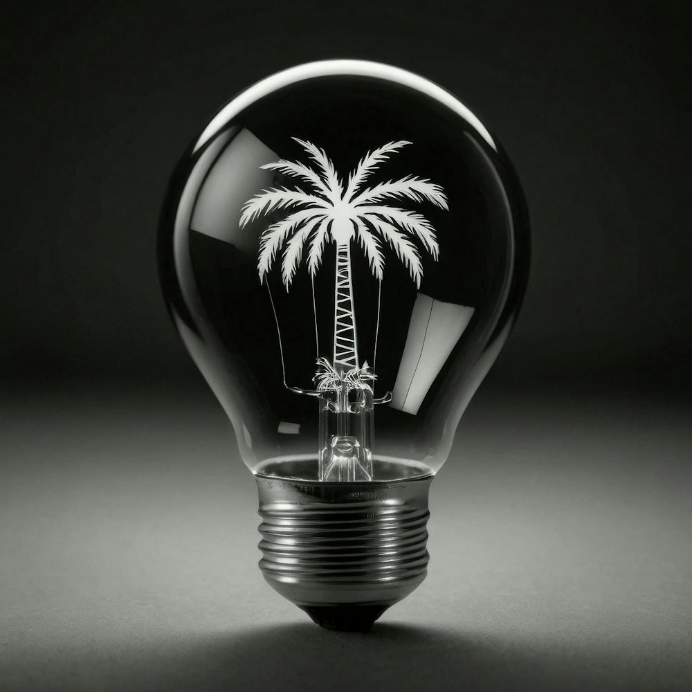 Palm Tree In Light Bulb 1