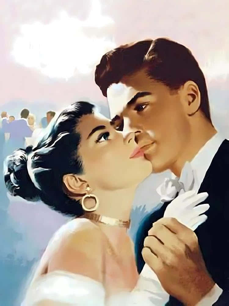 Young Couple In Love, Vintage Poster