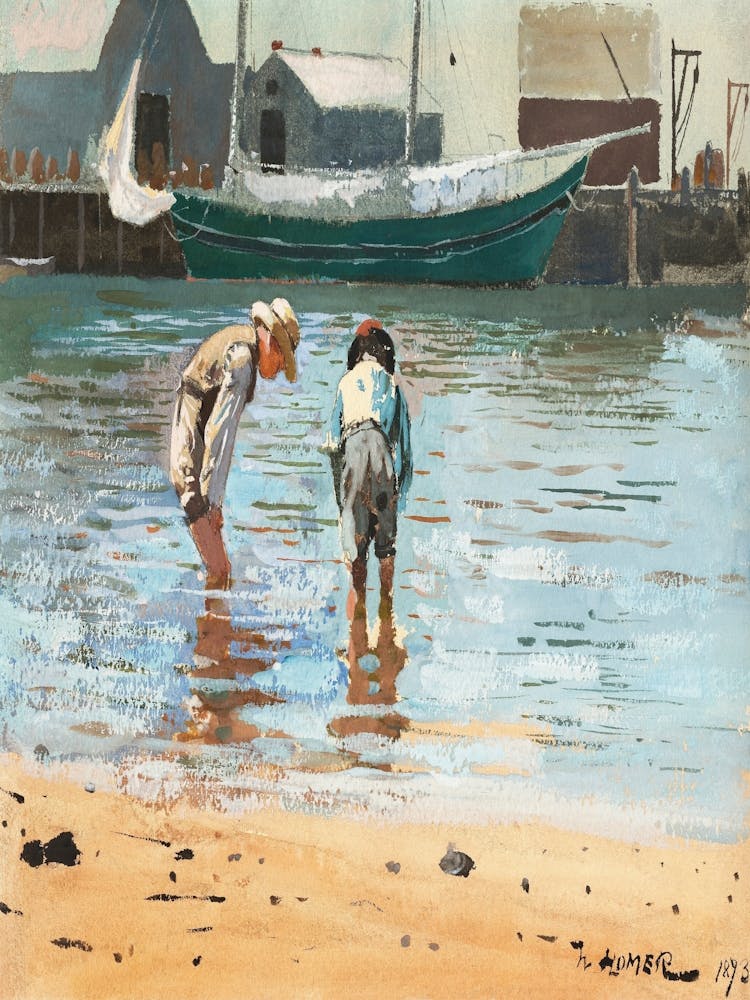 Two Boys Playing In The Water