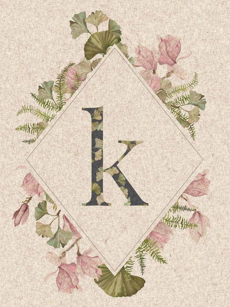 Floral Monogram K