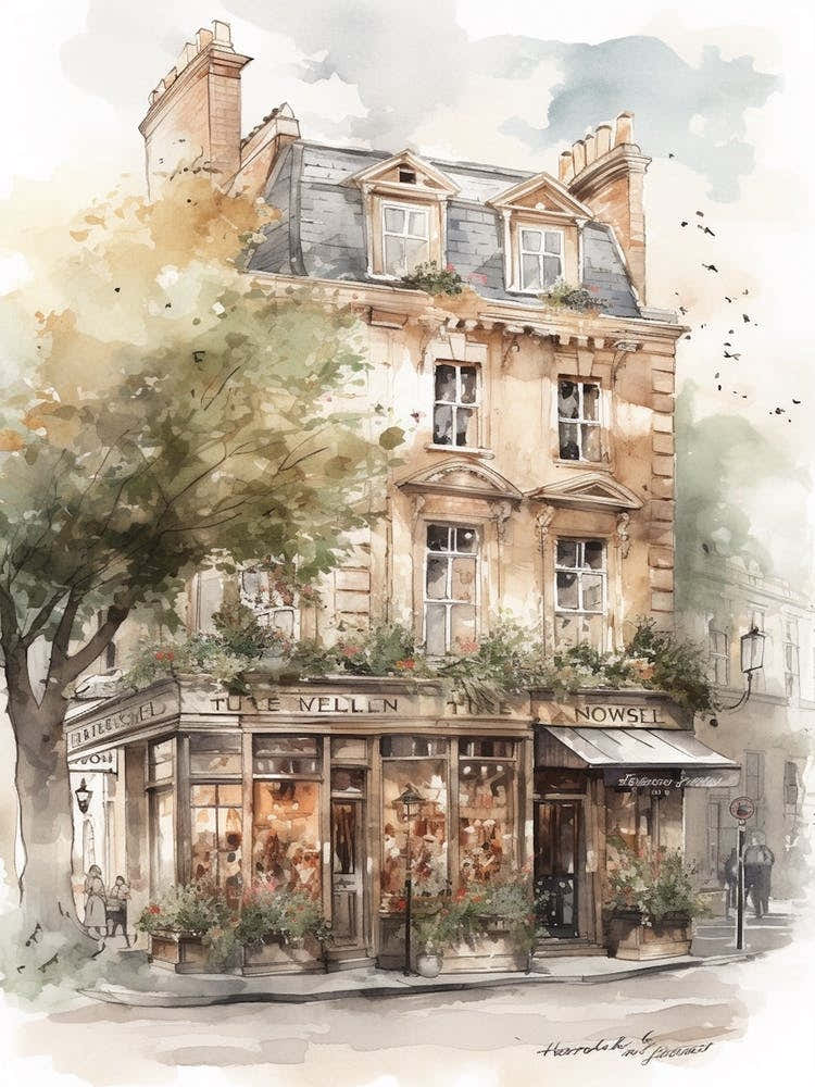 Kensington London Neighborhood, Watercolour 2