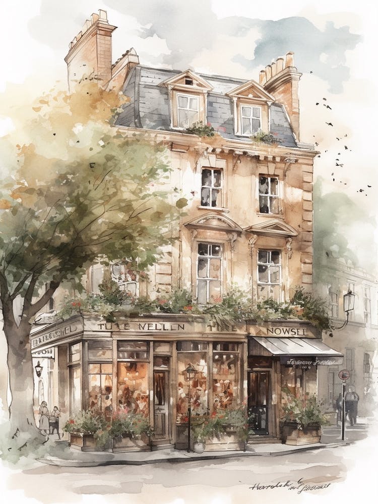Kensington London Neighborhood, Watercolour 2