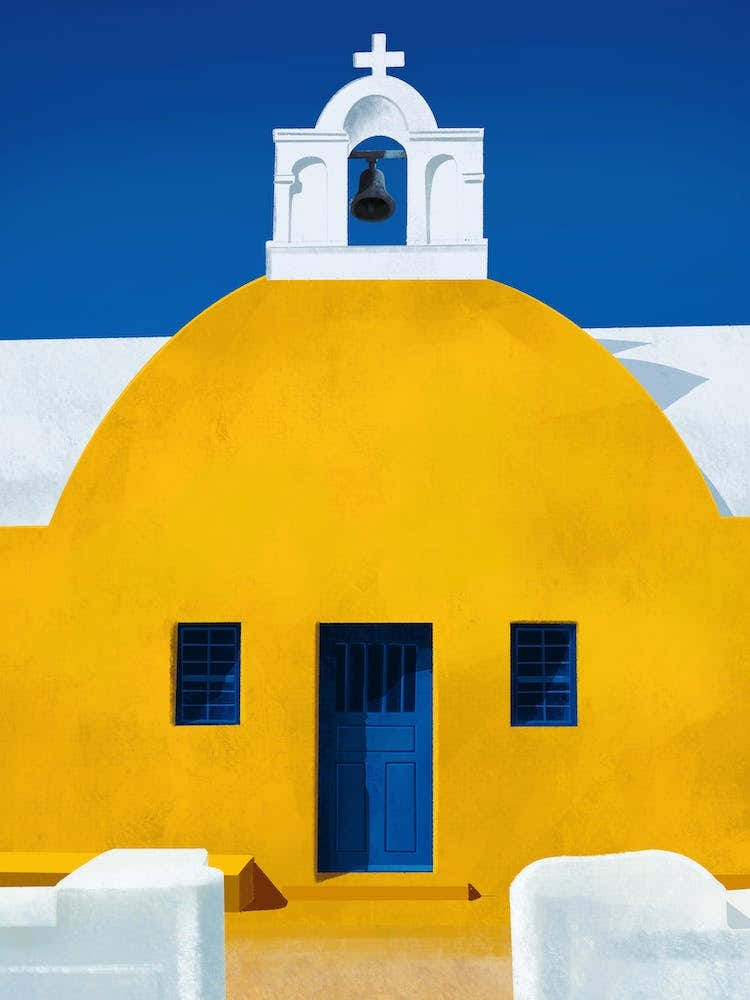 Mellow Yellow Chapel Santorini
