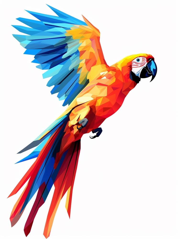 Colourful Geometric Bird Macaw 3