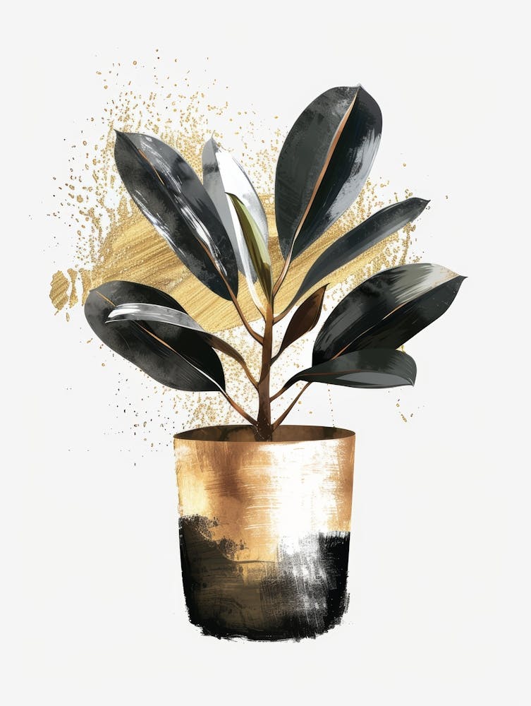 Gold Potted Plant 1