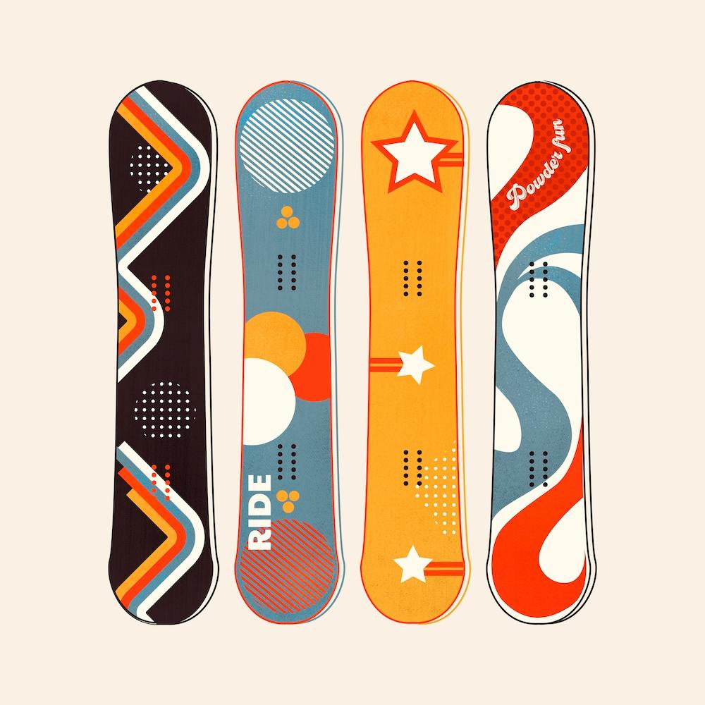 Retro Snowboards Square