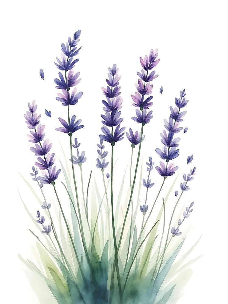 Tranquil Blue Wildflower Branch