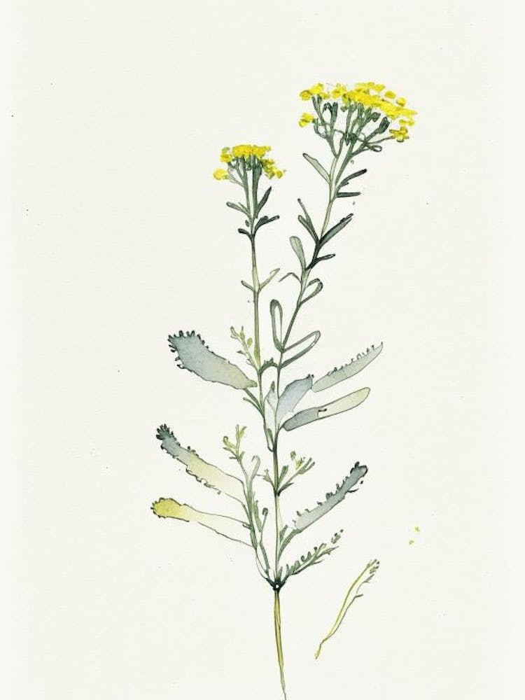 Costmary Herb Minimalist Watercolour 1
