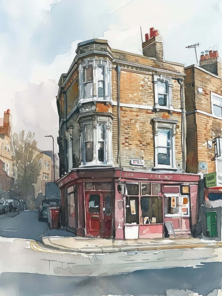 Camden London Borough   Street Watercolour 3