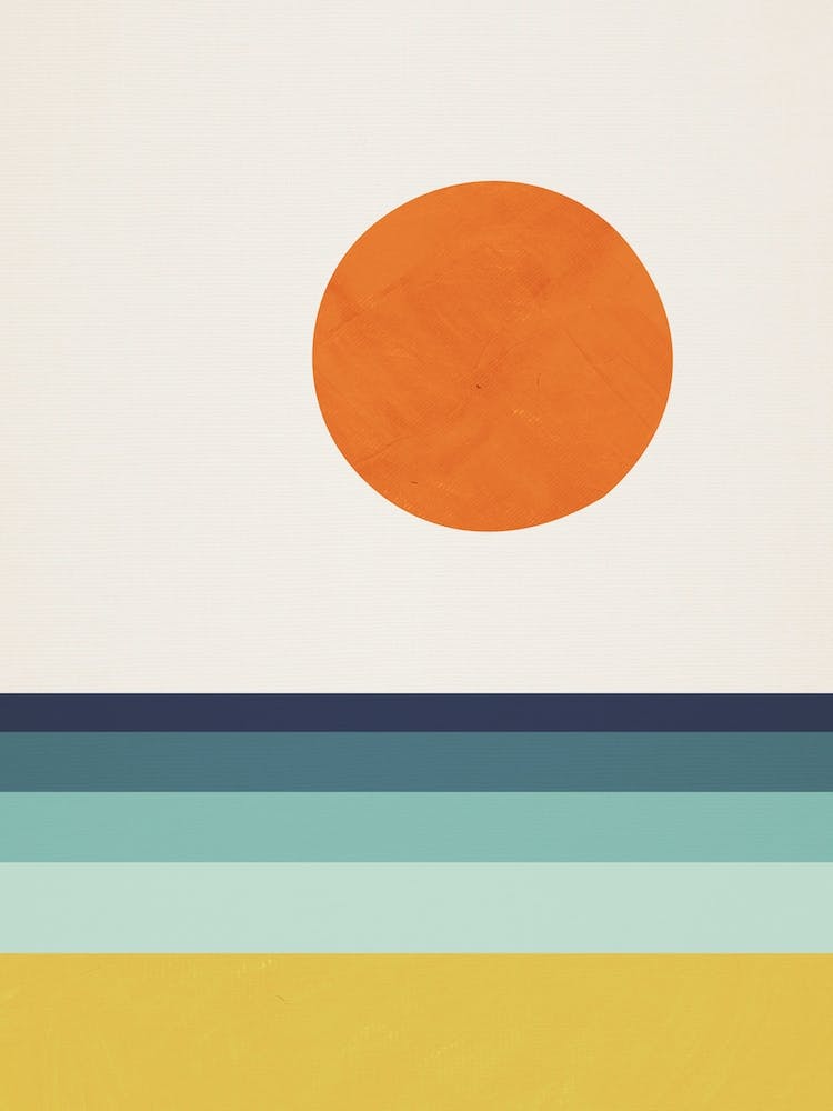 Abstract Minimalist Landscape Sun Sea