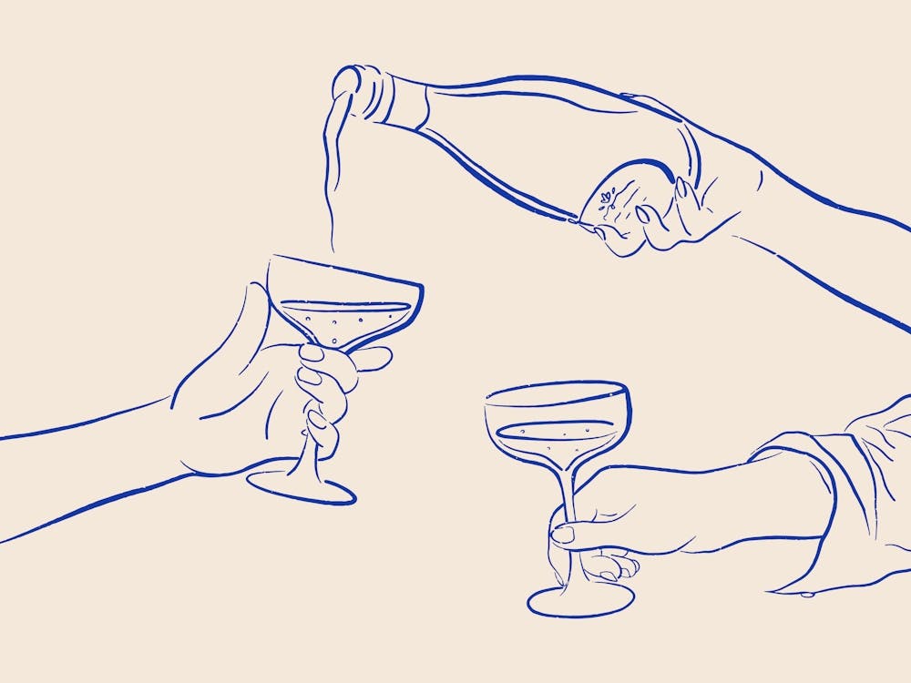 Champagne Pour - Royal Blue