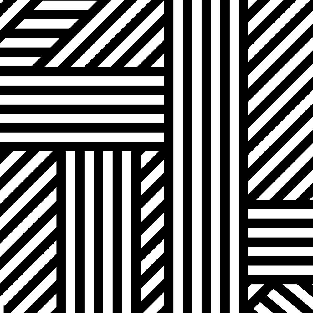 Black Geometric Lines B Square