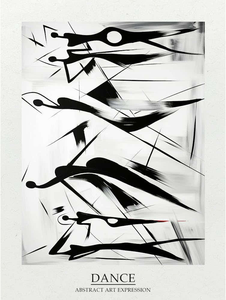 Dance Abstract Black And White 1 Poster
