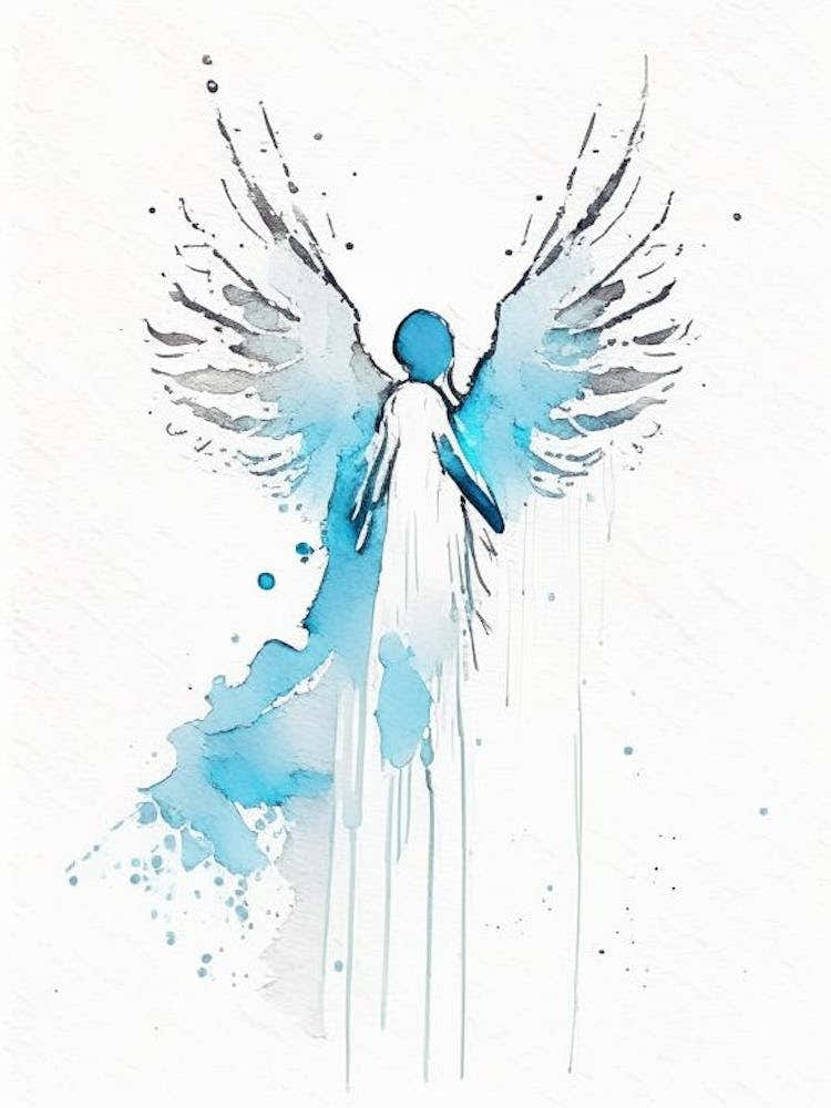 Guardian Angel 1 Symbol Minimal Watercolour