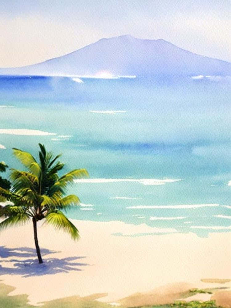Seminyak Beach, Bali, Indonesia Watercolour
