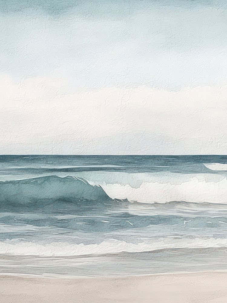 Minimalist Coastal Beach Sea Watercolour 2