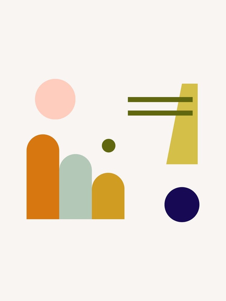 Midcentury Modern Shapes Abstract Poster 9