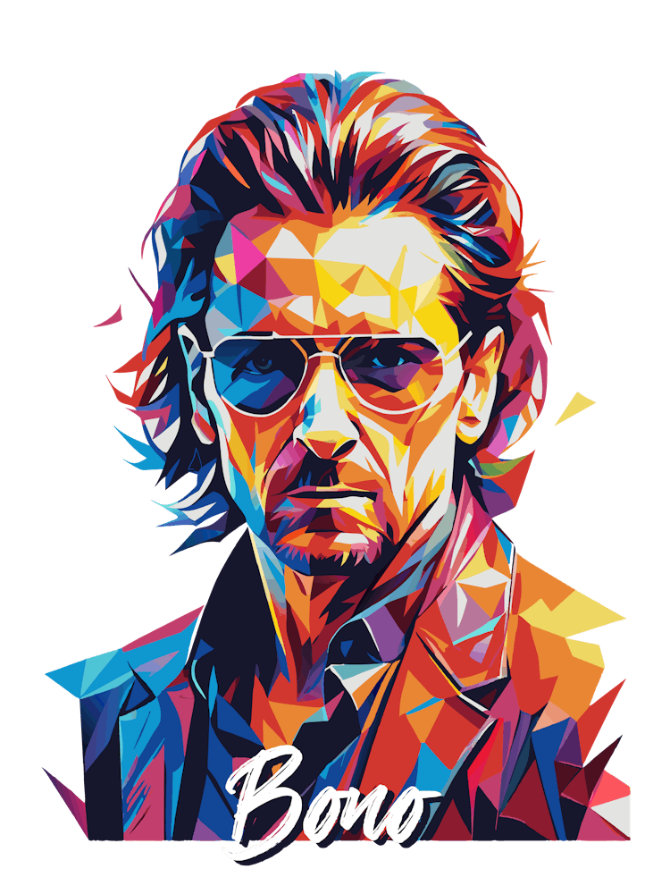 Bono U2 02 Portrait Music WPAP Pop Art