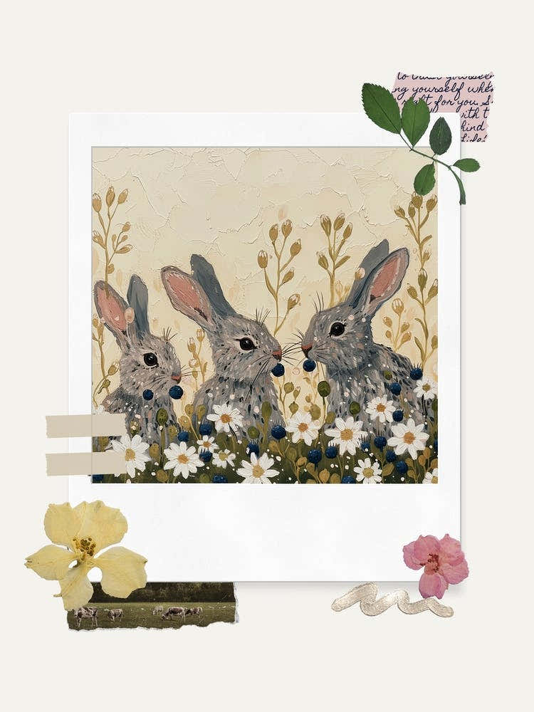 Scrapbook Bunnies Fairycore Painting 1