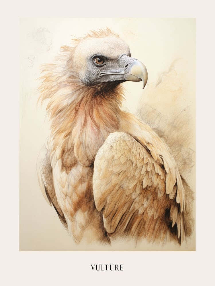 Vintage Bird Drawing Vulture 1 Poster