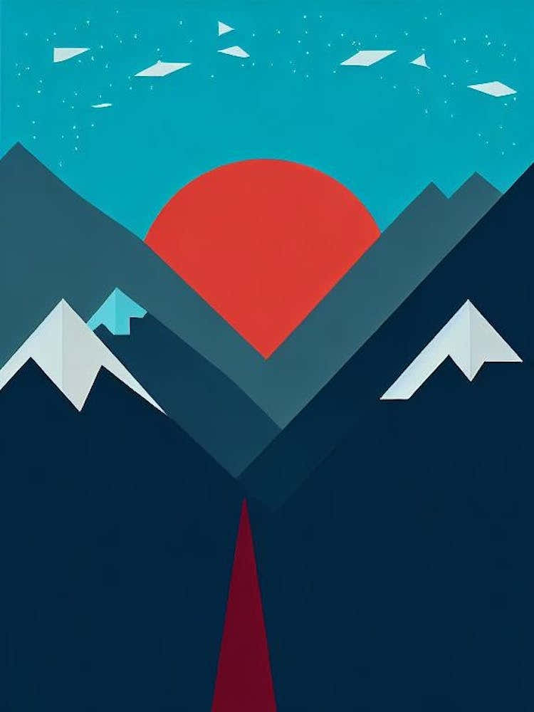 Livigno, Italy Modern Illustration Skiing Poster