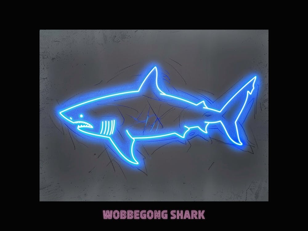 Neon Pink Aqua Wobbegong Shark Poster 3