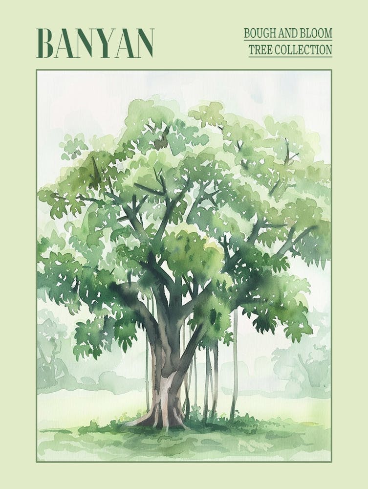 Banyan Tree Atmospheric Watercolour Painting 2 Poster