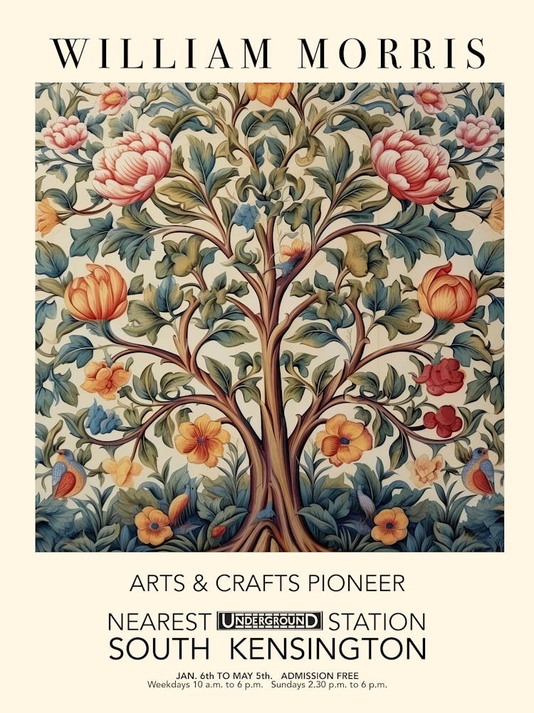William Morris Print Exhibition Poster Tree Of Life