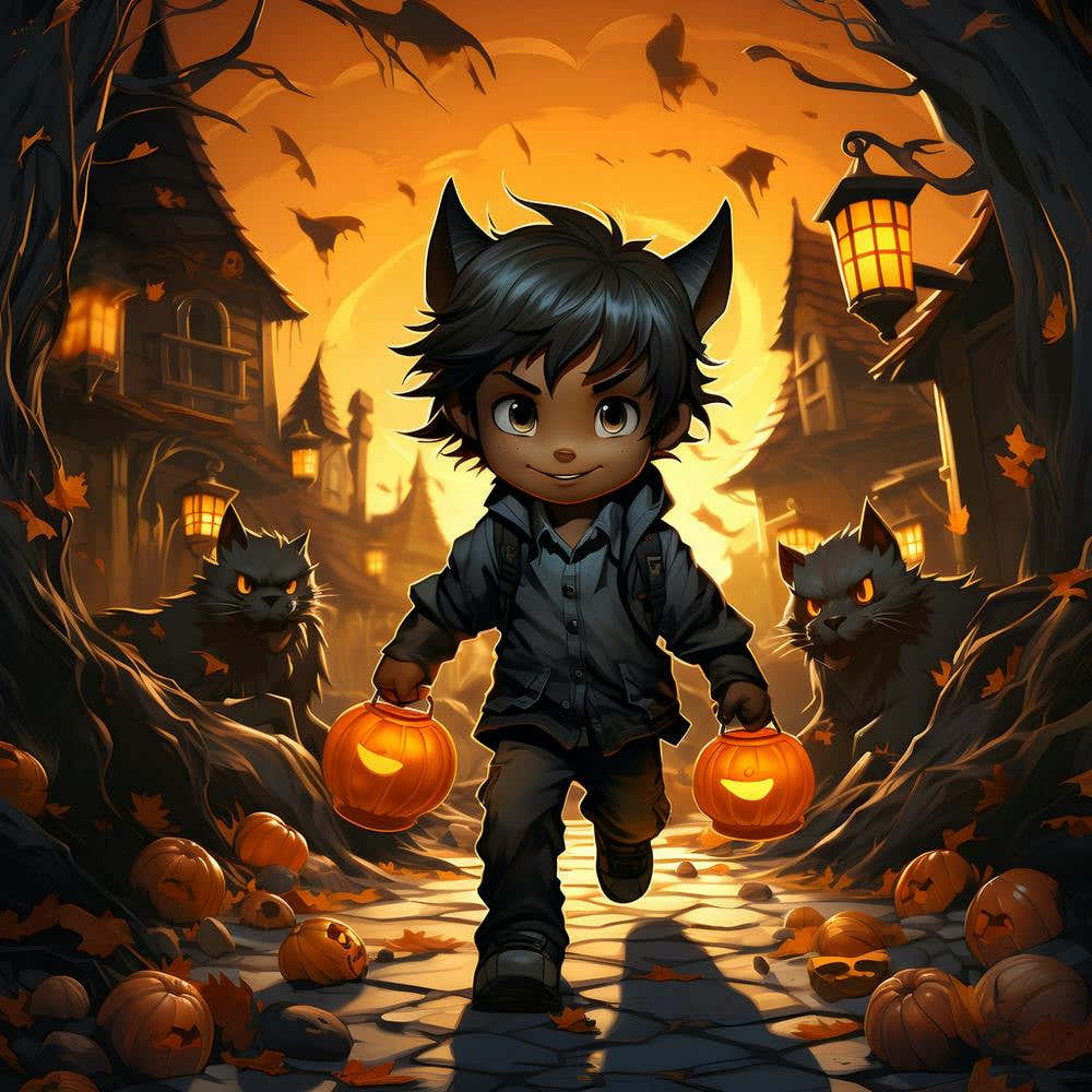 Halloween Trick or Treat Cute Werewolf