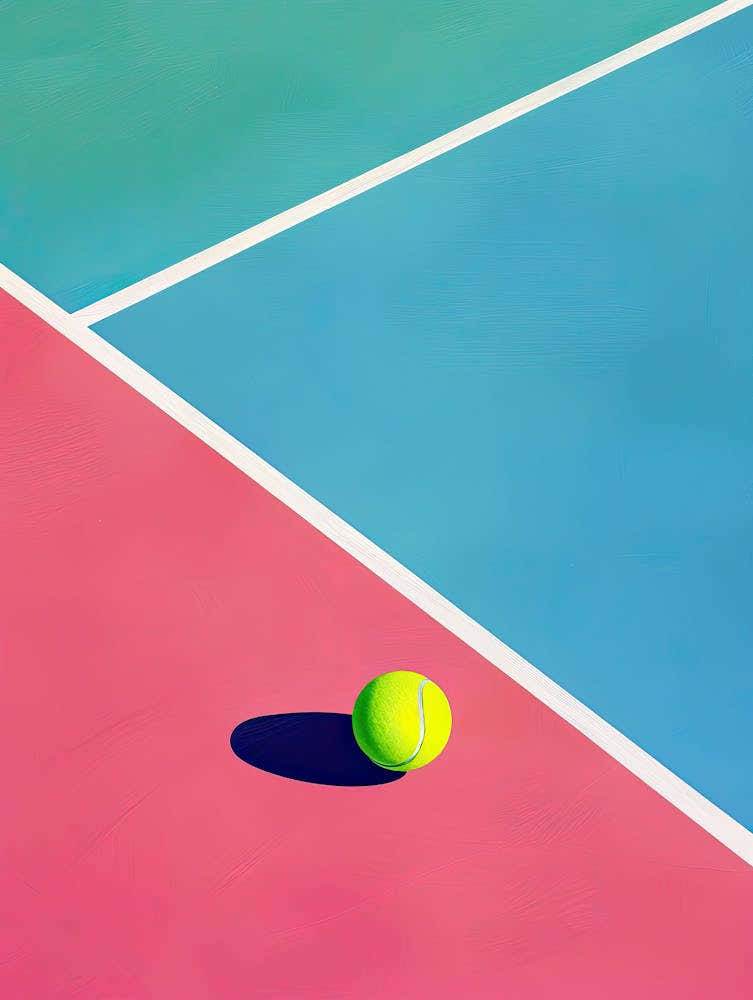 Tennis Ball On Court 1