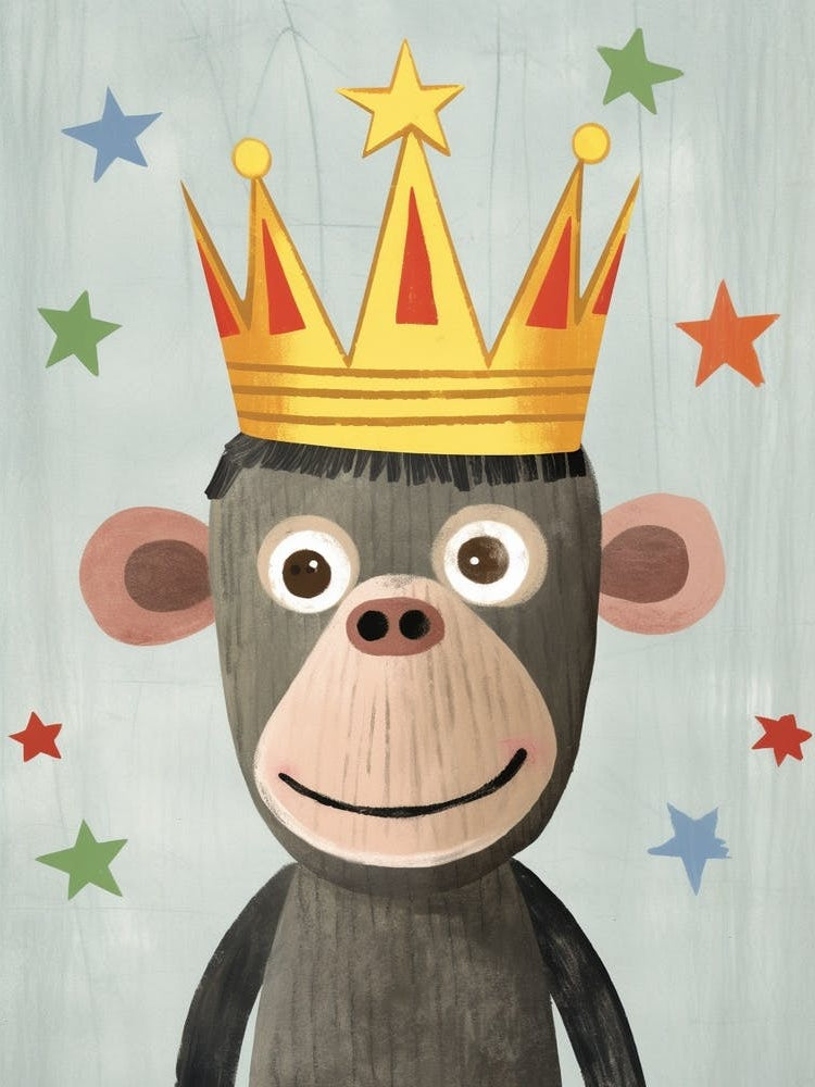 Little Chimpanzee 1 Wearing A Crown
