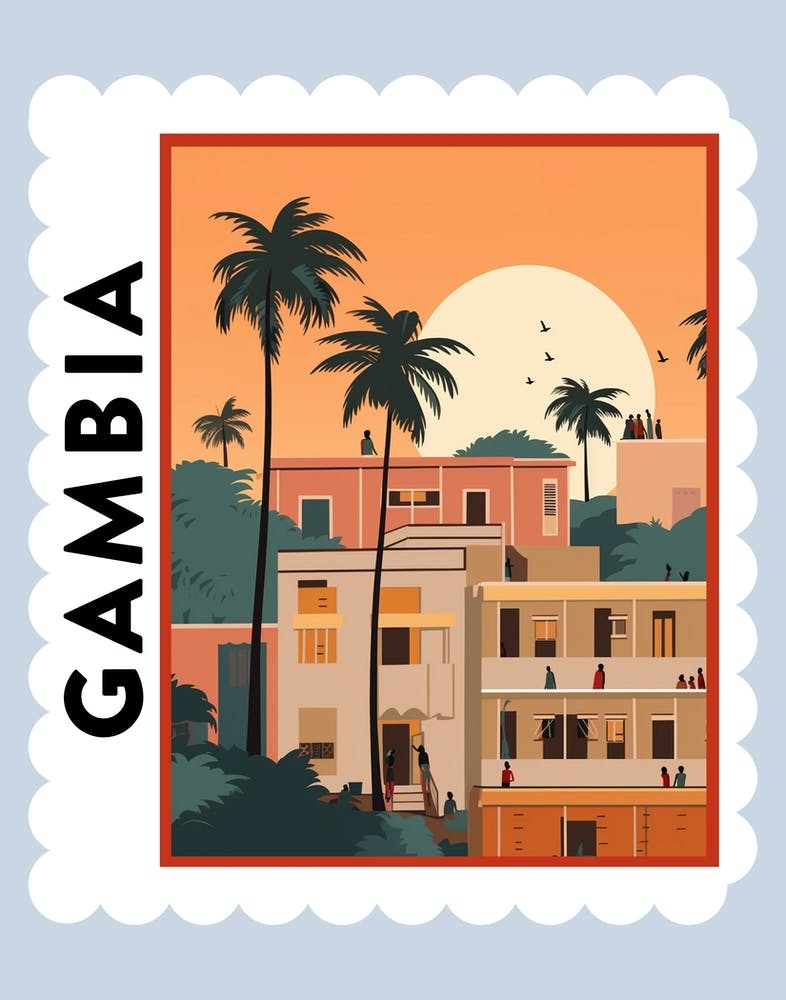 Gambia 1 Travel Stamp Poster