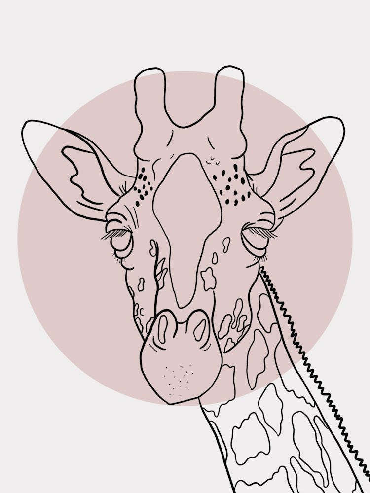 Giraffe minimalist line drawing