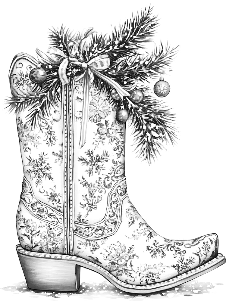 Christmas Cowboy Boot