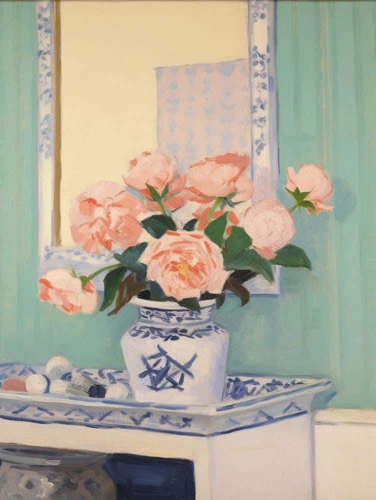 A Vase With Camellia, Flower Bouquet 3