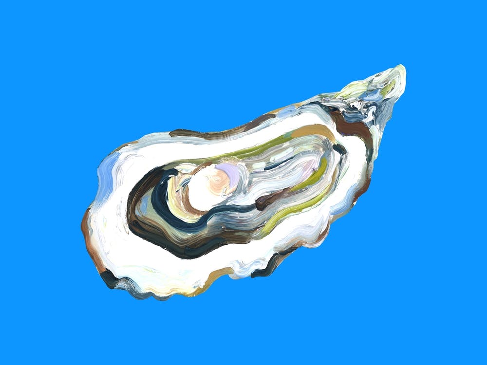 Oyster By The Sea Blue