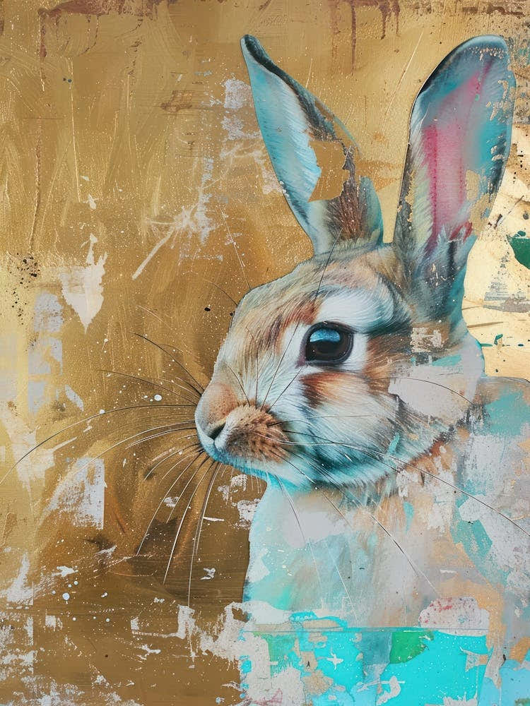 Bunny Gold Effect Collage 2