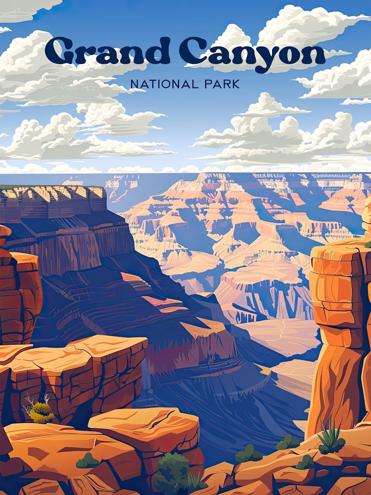 Grand Canyon Arizona National Park Travel Illustration