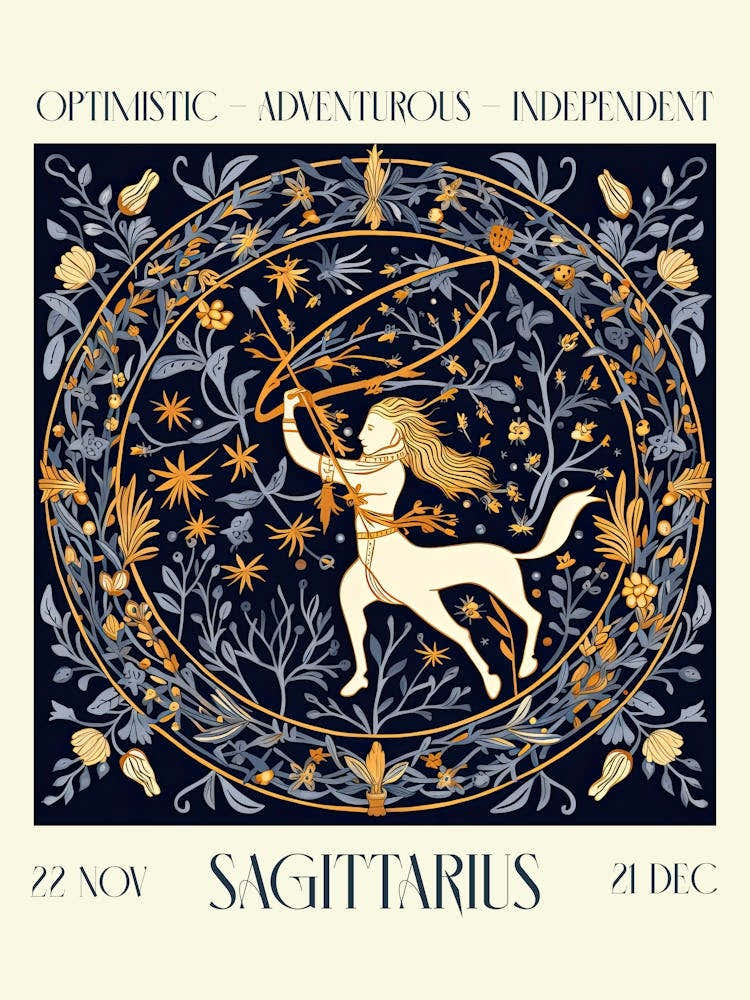 Sagittarius William Morris Zodiac Astral Sign