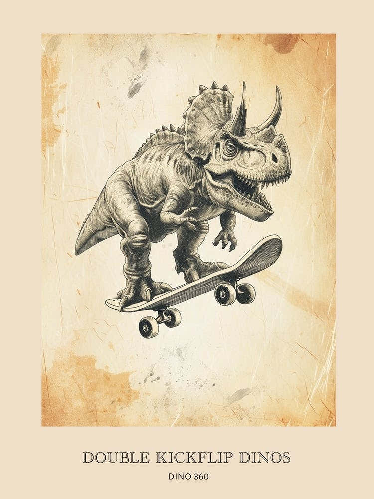 Dino 360 Vintage Dinosaur Poster 2