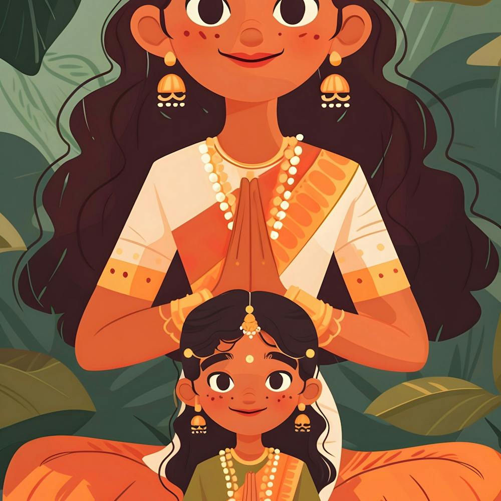 Indian Mother And Daughter