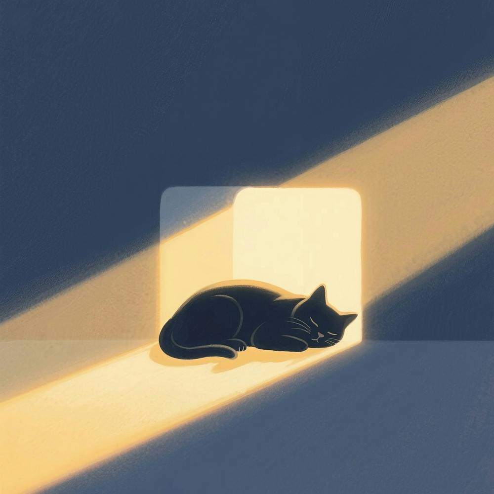 Cat Sleeping In A Window