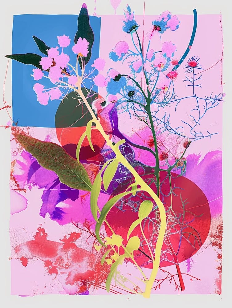 Gypsophila (Baby S Breath) 3 Neon Flower Collage