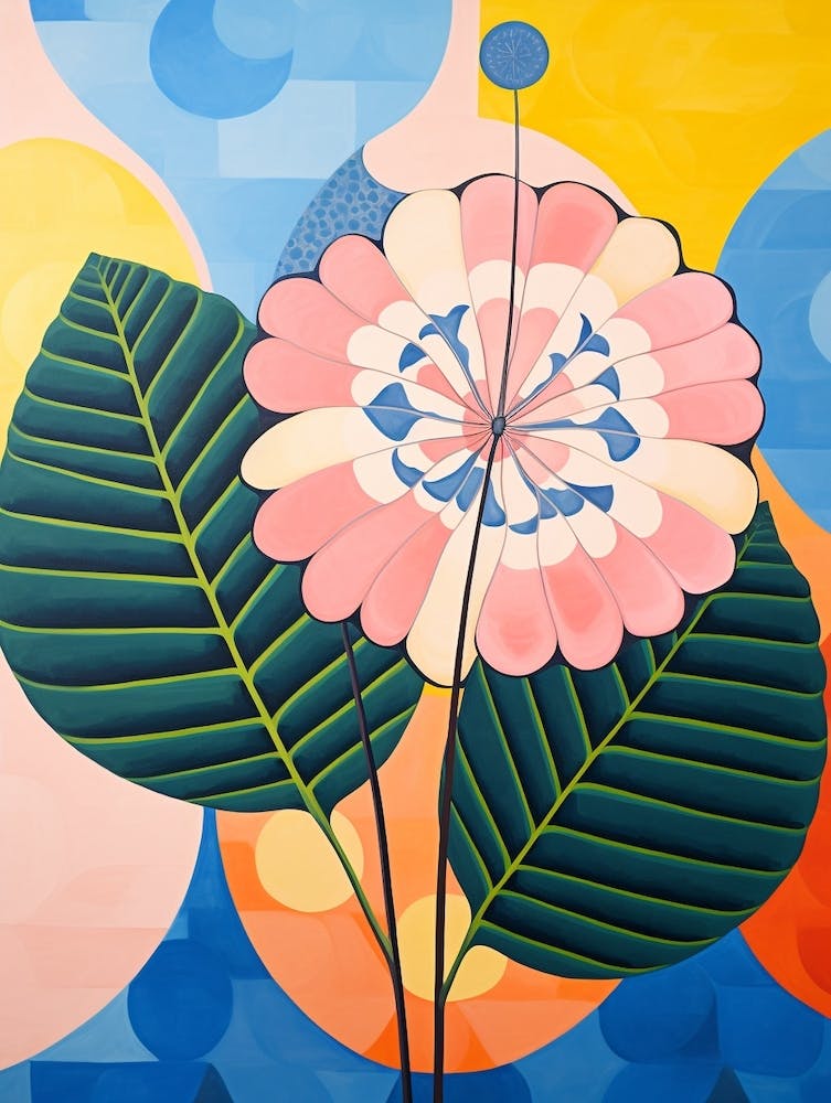 Lantana 1 Hilma Af Klint Inspired Pastel Flower Painting