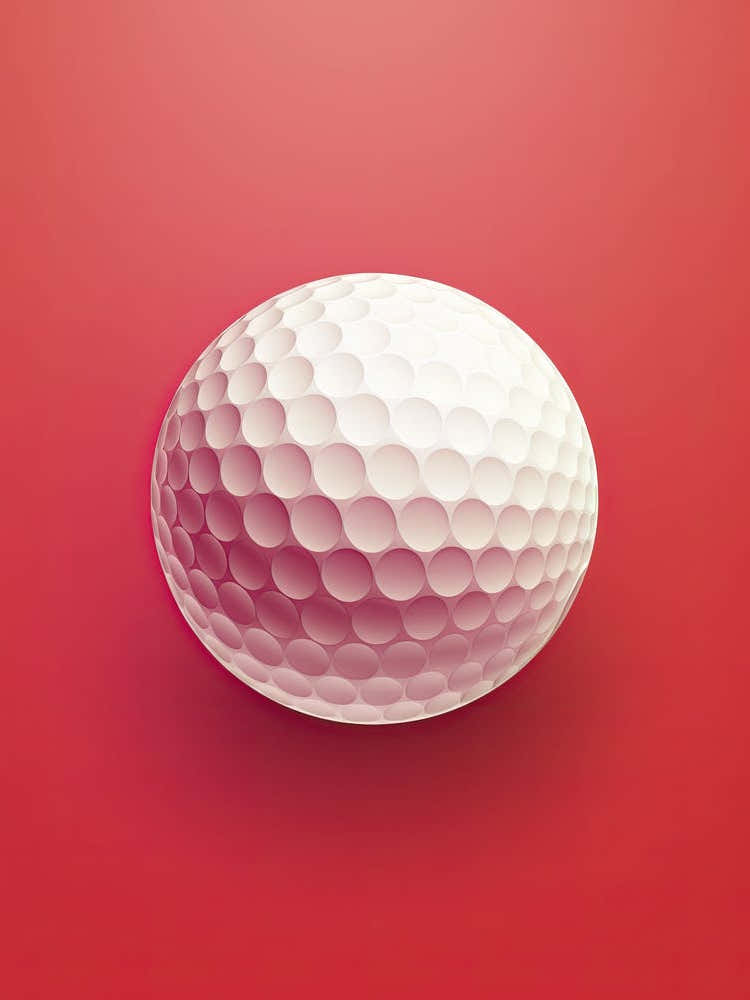 Golf Ball On Red Background