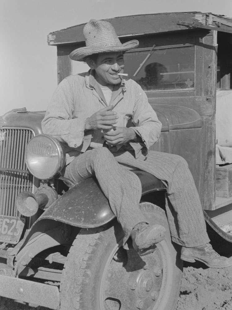 Mexican Labor Contractor In Carrot Field Near Santa Maria, Texas By Russell Lee